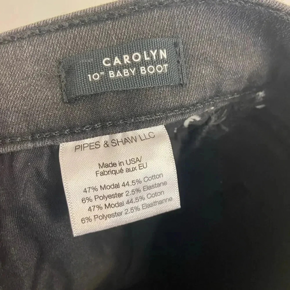 Veronica Beard Carolyn Baby Boot Jeans Smoke Fray Stripe Size 26 - Picture 6 of 8